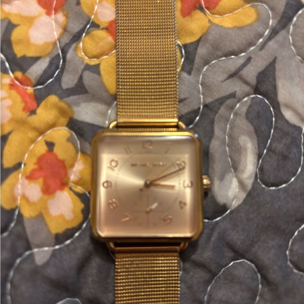 Gold Square Face Michael Kors Watch